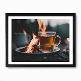 Cup Of Tea By A Campfire Art Print