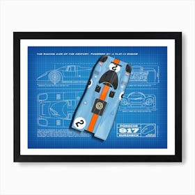 917 Gulf, Blueprint Art Print