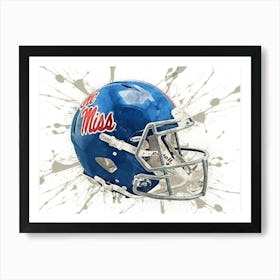 Ole Miss Rebels NCAA Helmet Poster 1 Art Print