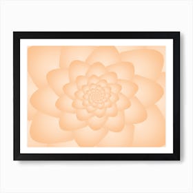 Pastel Colors Flower Pattern Set Orange Art Print