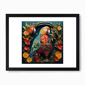 Parrot With Oranges Art Print