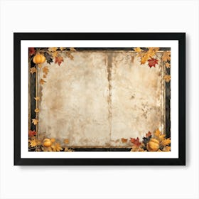 A Vintage Thanksgiving Themed Backdrop Illustrating The Fusion Of Rustic Material And Luxurious Ant (7) Art Print