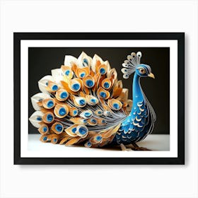 3D Peacock Art Print