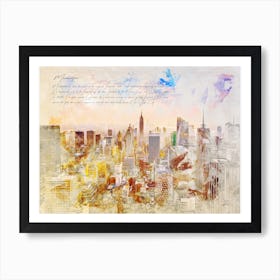 Manhattan with Empire State, New York Art Print