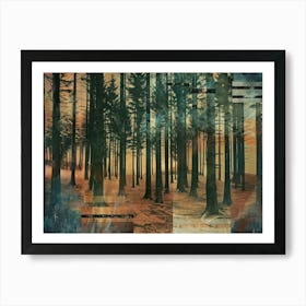 Vintage Forest Photo Collage 10 Art Print