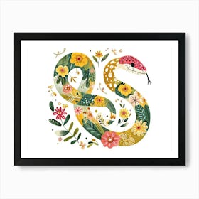 Little Floral Snake 2 Art Print