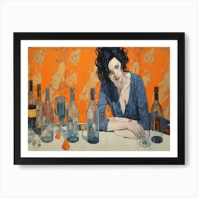 'The Woman At The Table' Art Print