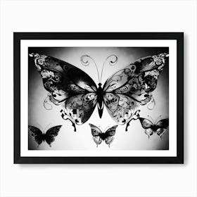 Black And White Butterfly 6 Art Print