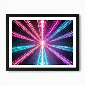 Abstract Light Burst Art Print