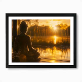 Buddha Meditation In Sunset Art Print
