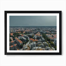 Beautiful top view of Milan in summer. Milan architecture Art Print