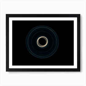 Glowing abstract curved blue and yellow lines 10 Art Print