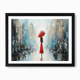 Red Umbrella Art Print