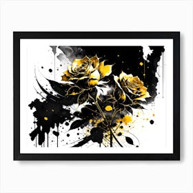 Gold Roses Art Print