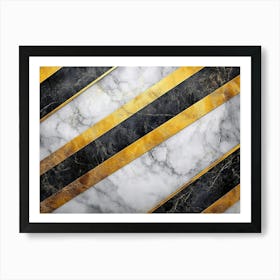 Gold And Black Marble Background Art Print