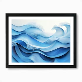 Blue Sea Waves Poster