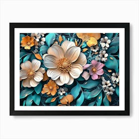 Flowers Wallpaper Art Print