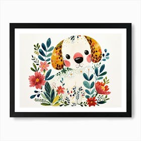 Little Floral Dog 2 Art Print