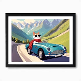 Fancy Cat in French Alps Art Print