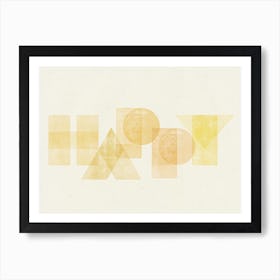 Happy  - Typographic Print Poster