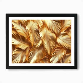 Gold Feathers 1 Art Print