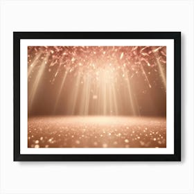 Abstract Image Of A Golden Light Shining Through A Layer Of Shimmering, Golden Glitter Art Print