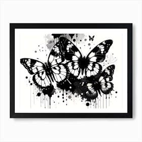 Black And White Butterflies 1 Art Print