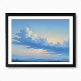 Blue Sky With Clouds At Sunset Art Print