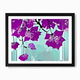 Abstract Purple Leaves Art Print