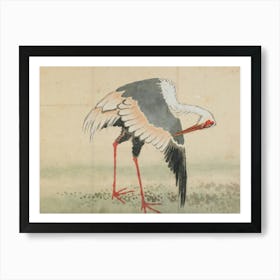 Hokusai Ukiyo-e Crane With Long Legs Art Print