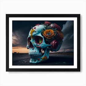 Floral Skull (2) Art Print