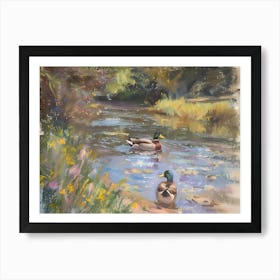 Ducks In The Stream Art Print