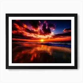 Sunset On The Beach 967 Art Print