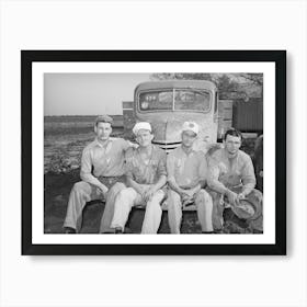 Four Truck Drivers Who Work At The Naval Air Base Now Under Construction, Corpus Christi, Texas By Russell Lee Póster