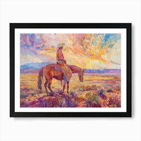 Cowboy Painting Chihuahuan Desert 2 Art Print