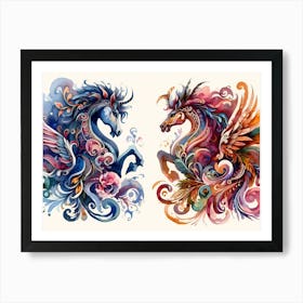 Two Dragons Art Print