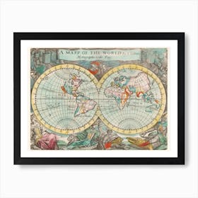 A Map Of The World (1682) Art Print