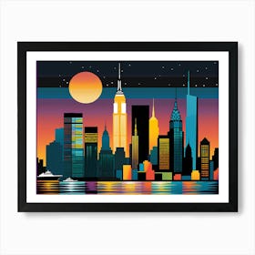 New York City Skyline 2 vector art Art Print