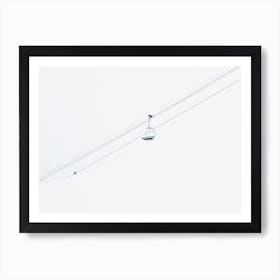 Snowy Ski Lift Art Print