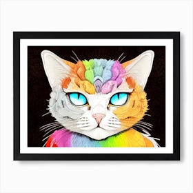 Rainbow Cat Art Print