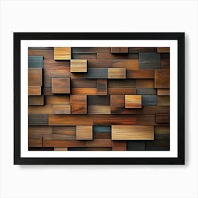 3d Background, Wooden Tile Art Print