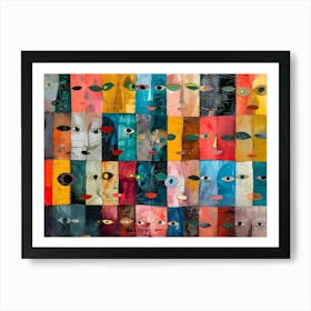 Modern Colorful Faces 2 Art Print