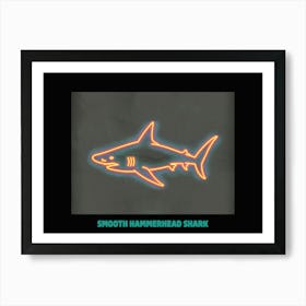 Orange Smooth Hammerhead Neon Shark 7 Poster Art Print