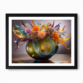 Glass Vase With Flowers 1 Art Print