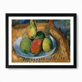 Plate Of Fruit On A Chair, Paul Cézanne Art Print