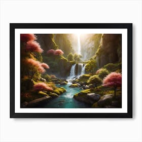 Waterfall In The Forest Art Print