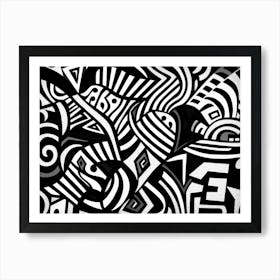 Patterns Abstract Black And White 1 Art Print