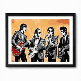 Retro Vintage Rock And Roll Music Band wall art poster Art Print