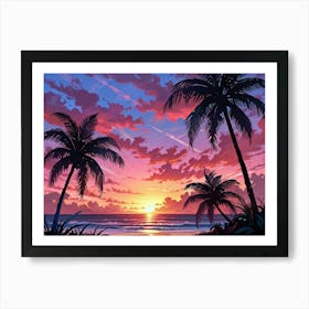 Sunset At The Beach 45 Art Print