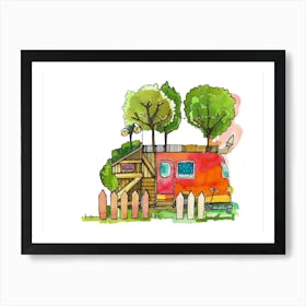 Kid's Camper Van Art Print